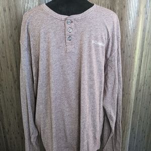 Columbia Purple Knit 3 Button Henley Pullover XXL